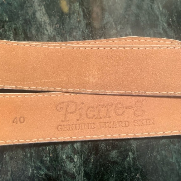 Pierre-G genuine lizard skin white belt, size 40 main image 6
